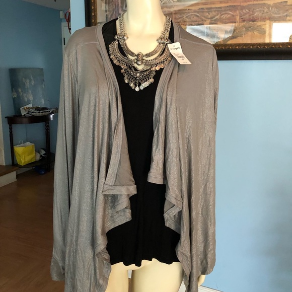 Lane Bryant Grey/silver Duster Plus Size NWT - Picture 2 of 7